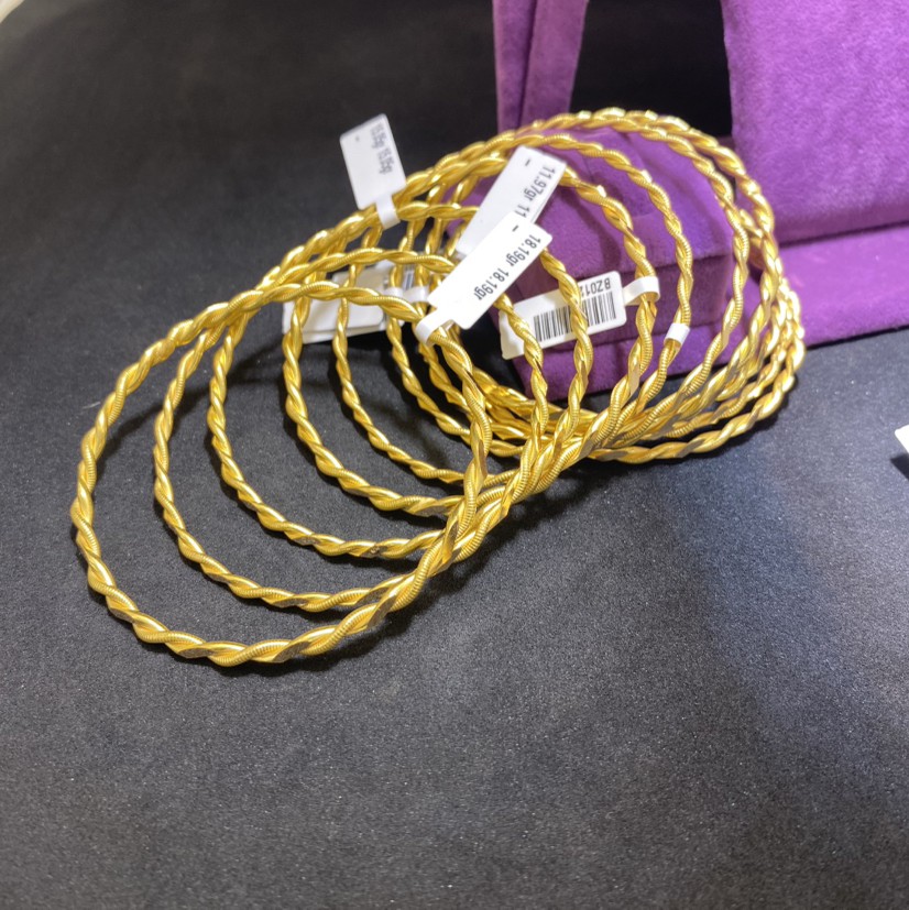 22 Ayar Altın Kıvırcık Bilezik Modern Tasarım 30.63gr Kadın - BZ01303 - Fotoğraf 2