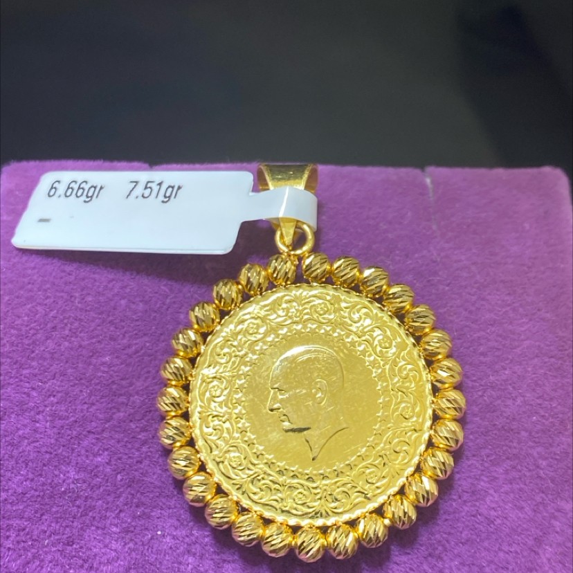22 Ayar Altın Kolye Ucu Modern Tasarım 6.66gr Hediye - C00298 - Fotoğraf 1