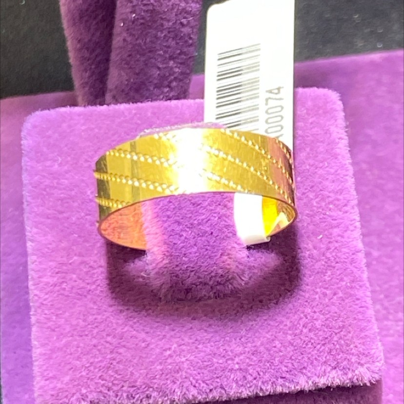 22 Ayar Altın Desenli Alyans Modern Tasarım 2.70gr 18 Numara Hediye - DA00074