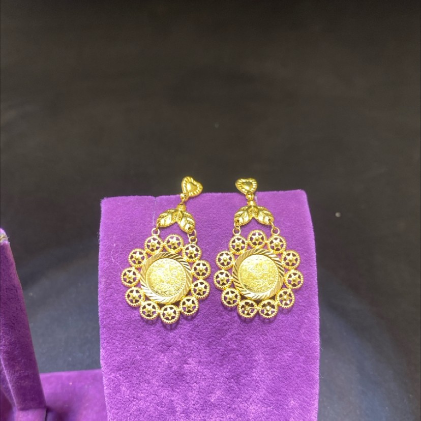 22 Ayar Altın Küpe Reşatlı Model 3.71gr Paksoy Kadın Hediye Düğün Nişan - K01002