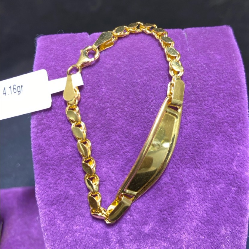 22 Ayar Altın Çocuk Künye Pulu Tasarım 3.66gr Paksoy Hediye - F00032