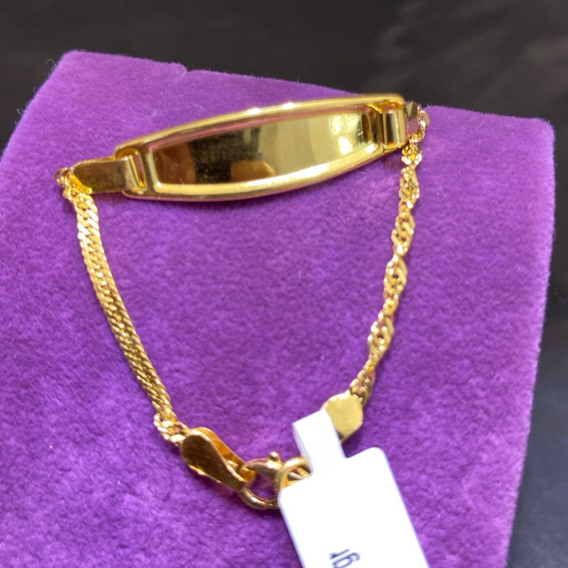 22 Ayar Altın Çocuk Künye Singapur Model Özel Tasarım 2.77gr Hediye Paksoy - F00035