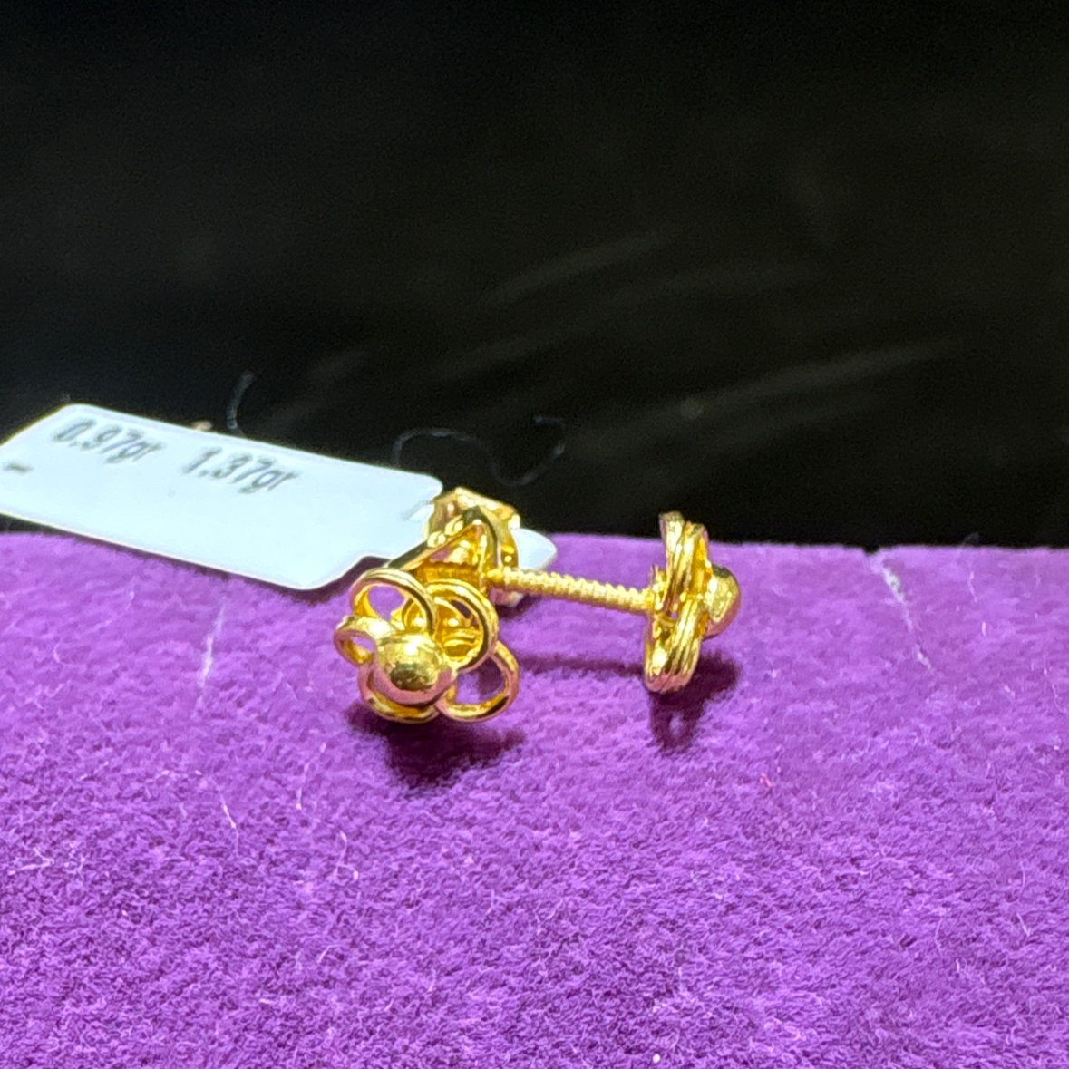 22 Ayar Altın Çocuk Küpesi Çiçekli Özel Tasarım 0.97gr Hediye Paksoy - J00049 - Fotoğraf 2