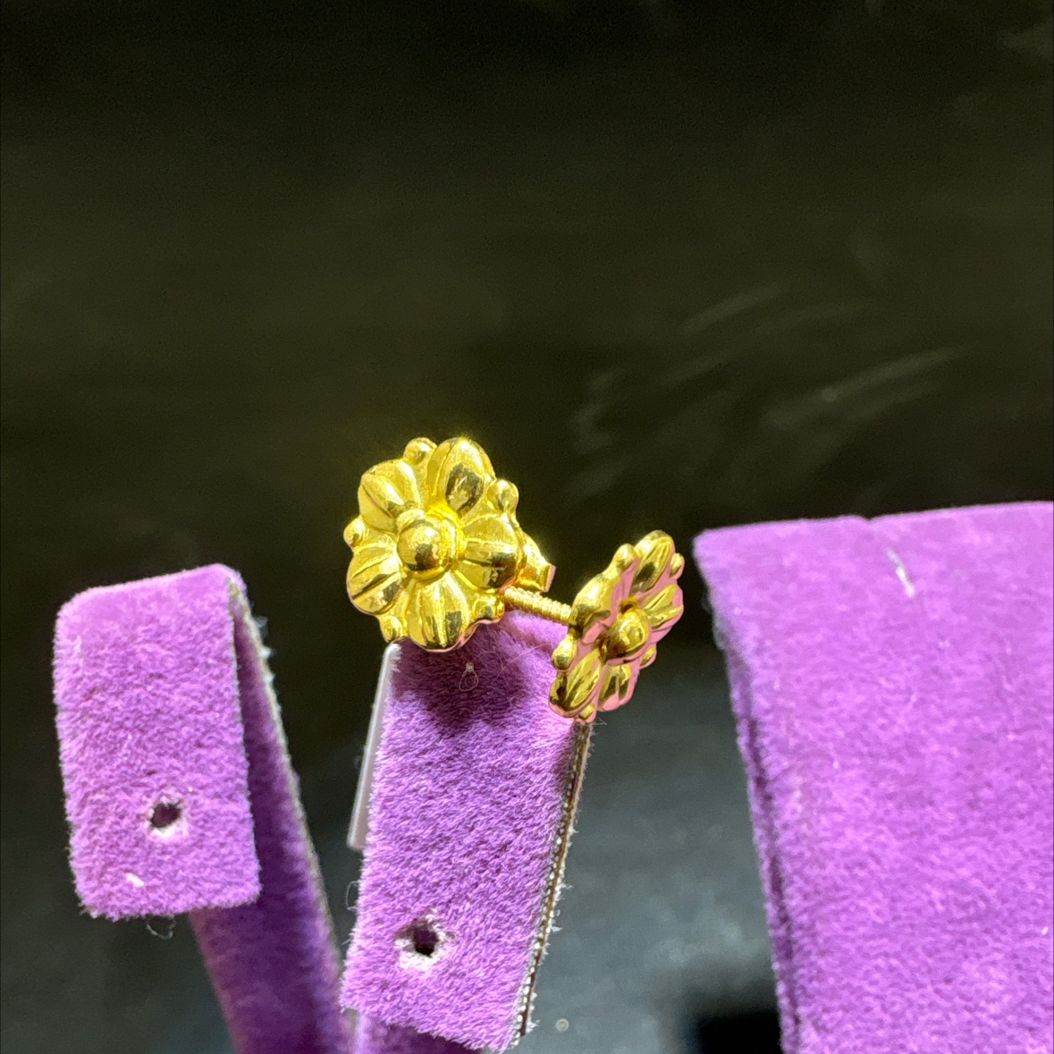 22 Ayar Altın Çocuk Küpesi Çiçekli Özel Tasarım 1.05gr Paksoy Kuyumculuk Hediye - J00052 - Fotoğraf 1