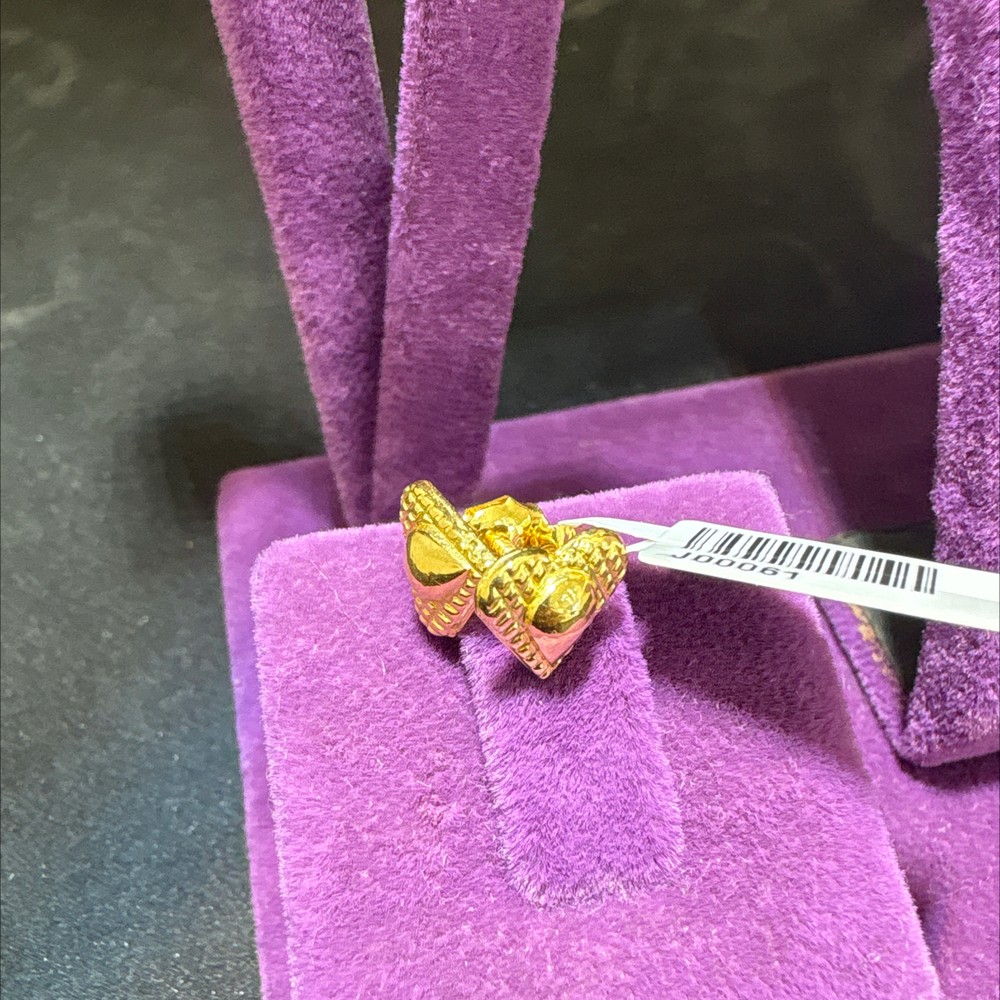 22 Ayar Altın Çocuk Küpesi Kalpli El İşi 0.90gr Paksoy Hediye - J00061