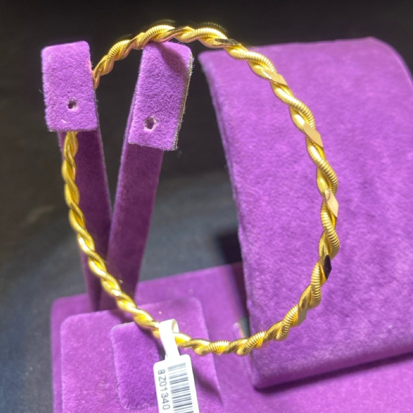 22 Ayar Altın Bilezik Paksoy Kuyumculuk Kıvırcık El İşi Modern Tasarım 17.12gr Kadın Hediye - BZ01340