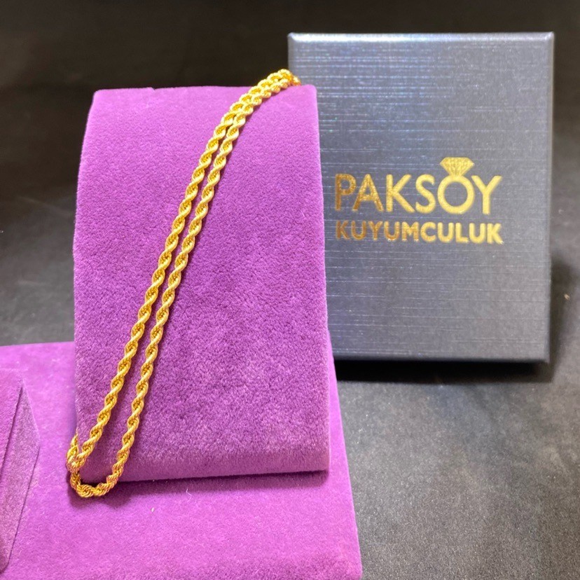 22 Ayar Altın Halat Örgü Tasarım 16.61gr 75 cm Kadın Paksoy Kuyumculuk - H00213