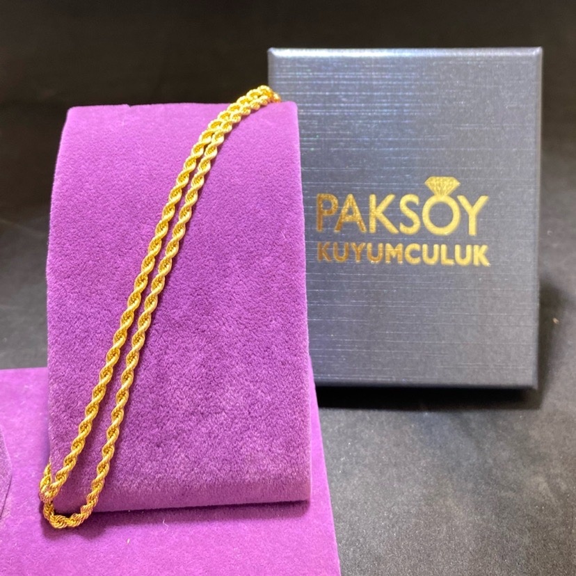 22 Ayar Altın Halat Örgülü Tasarım 4.07gr 55 cm Hediye Paksoy - H00216 - Fotoğraf 1