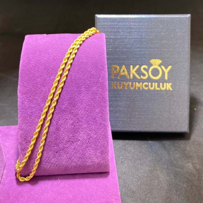 22 Ayar Altın Halat Örgülü Tasarım 8.90gr 55 cm Hediye Paksoy - H00217