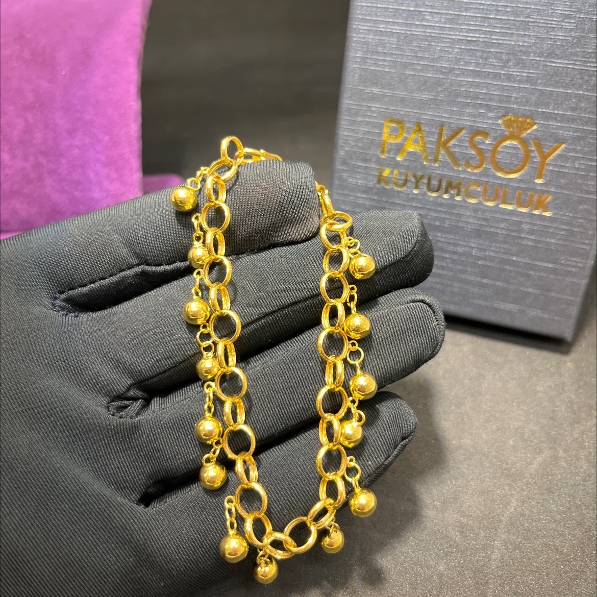 22 Ayar Altın Bileklik Tohumlu Sallantılı Tasarım 10.31gr 20 cm Kadın Paksoy - B01026 - Fotoğraf 4