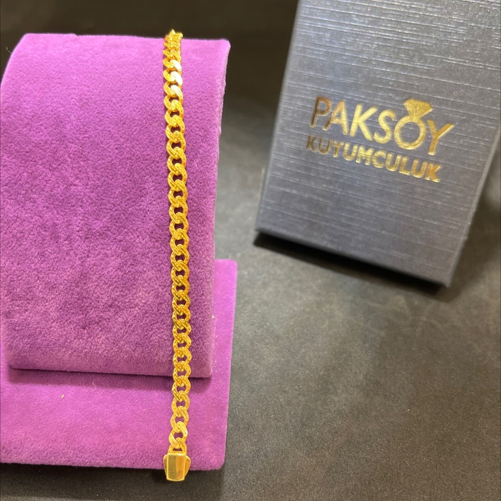 22 Ayar Altın Bileklik Paksoy İnce Tasarım 6.43gr 20cm Kadın Hediye - B01031