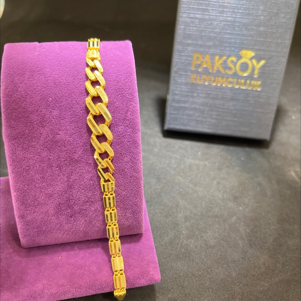 22 Ayar Altın Bileklik Modern Tasarım 11.19gr 19 cm Paksoy Kuyumculuk Hediye Kadın - B01032