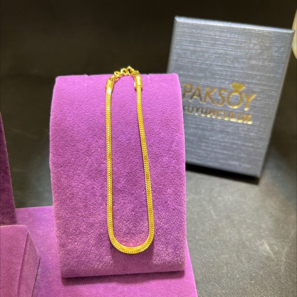 22 Ayar Altın Bileklik Hasırlı Özel Tasarım 7.26gr 19cm Kadın Paksoy Kuyumculuk - B01036