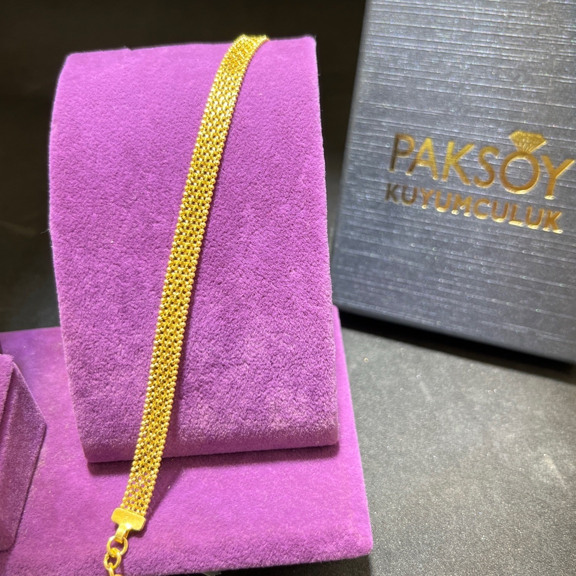 22 Ayar Altın Bileklik Hasırlı İnce Zarif Tonlama 7.41gr 19 cm Kadın Paksoy Kuyumculuk - B01037 - Fotoğraf 1