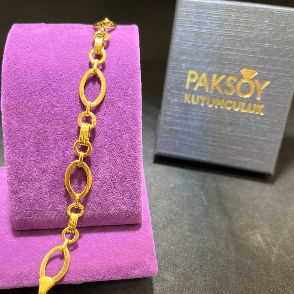 22 Ayar Altın Bileklik Süzme Model 7.13gr 19 cm Paksoy Kuyumculuk Kadın Hediye - B01043