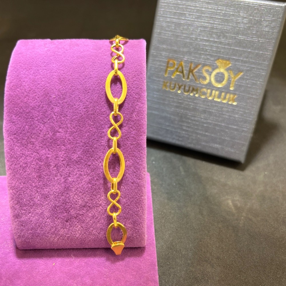 22 Ayar Altın Bileklik Süzme Model İnce Tasarım 5.01gr 19 cm Kadın Paksoy - B01044