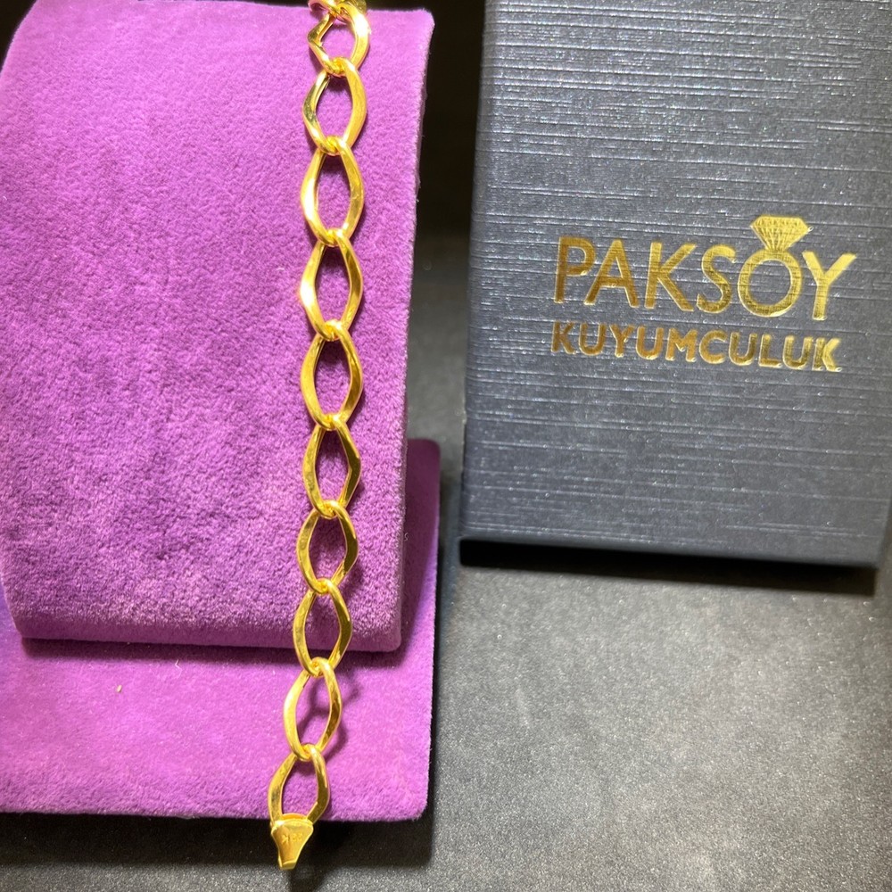 22 Ayar Altın Bileklik Süzme Model El İşi 5.65gr 20 CM Kadın Paksoy - B01045