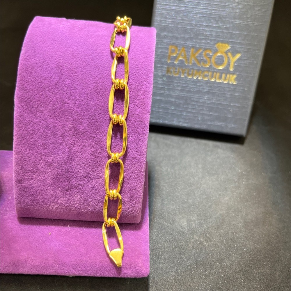 22 Ayar Altın Bileklik Süzme Model 7.14gr 20cm Paksoy Kuyumculuk Kadın Hediye - B01046