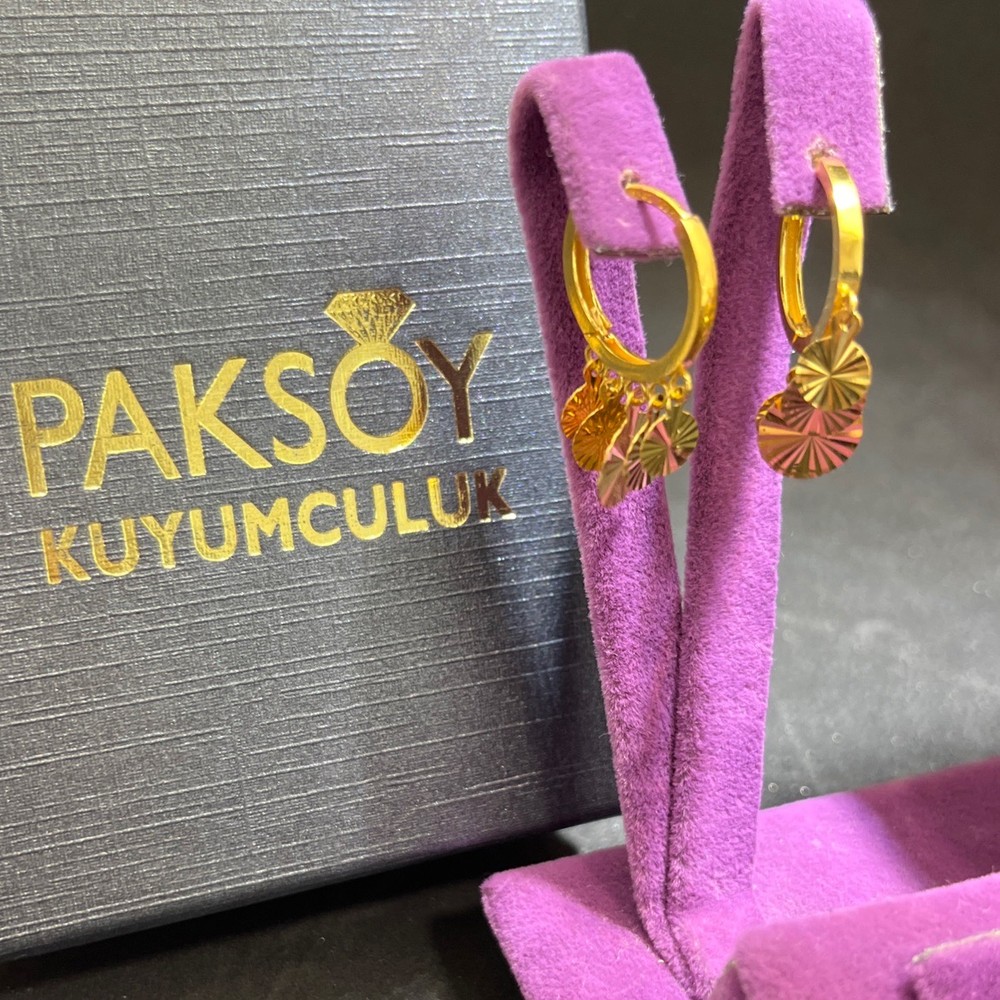 22 Ayar Altın Küpe Şakira Trend El İşi 4.61gr Kadın Hediye Paksoy - K01015