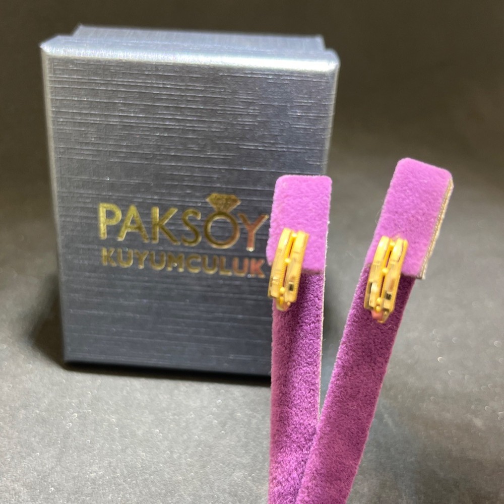 22 Ayar Altın Küpe Kaburga J Model 2.34gr Kadın Paksoy Kuyumculuk Hediye Düğün Nişan - K01016