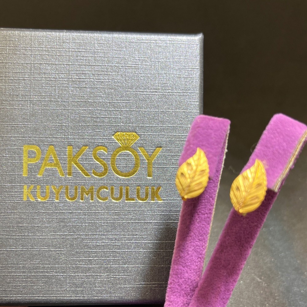 22 Ayar Altın Küpe Başak Model 3.02gr Kadın Özel Tasarım Paksoy Kuyumculuk - K01020