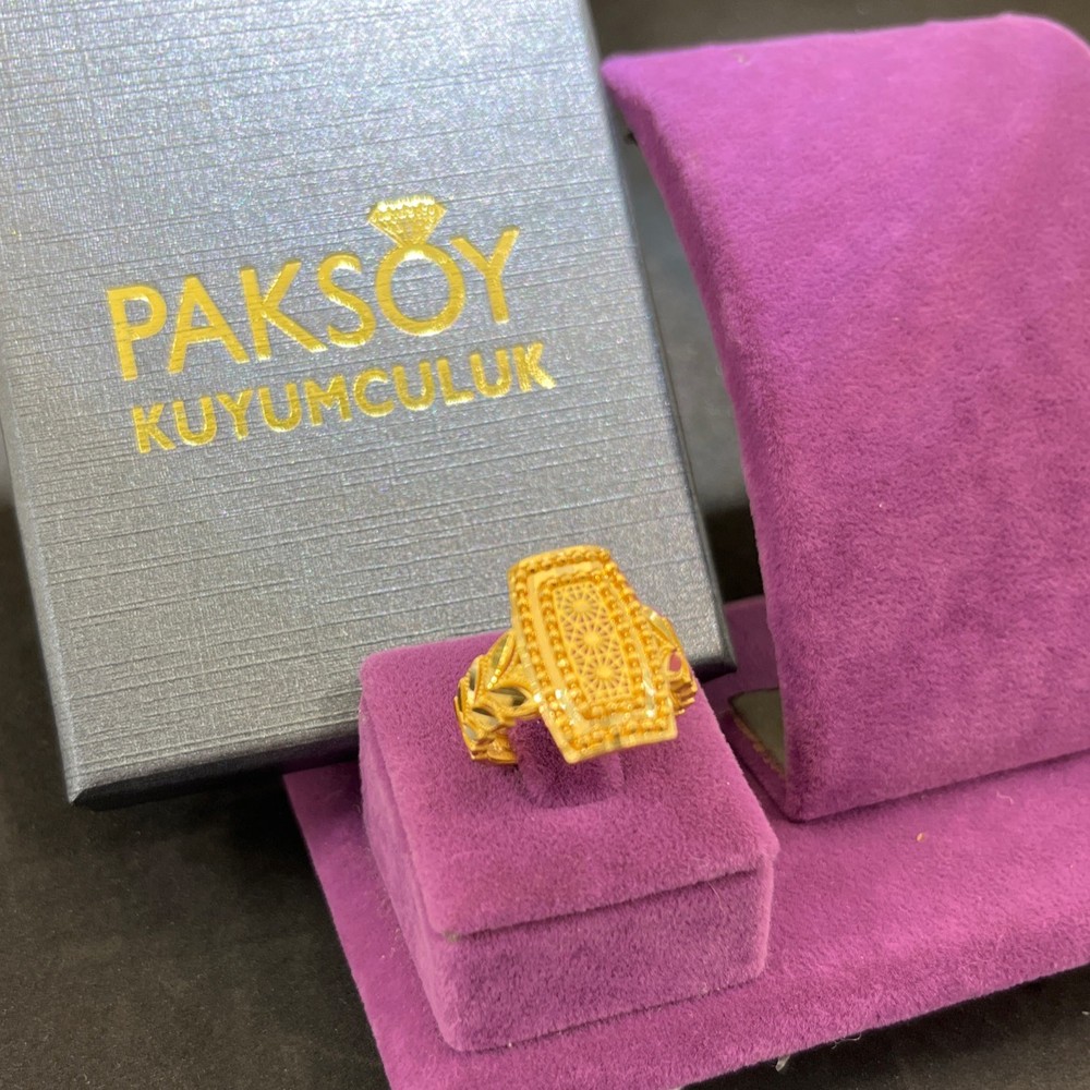 22 Ayar Altın Yüzük Dorikalı Özel Tasarım 5.81gr 19 Numara Kadın Hediye - Y01055