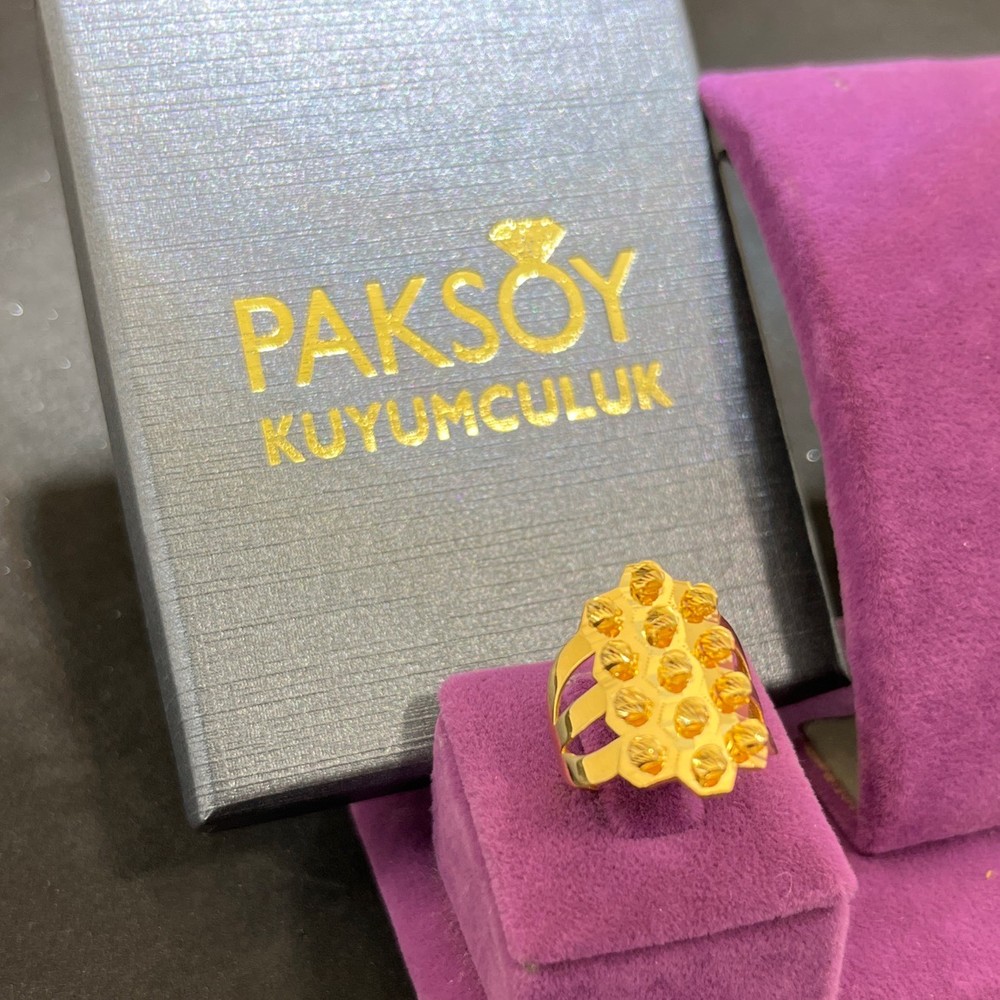 22 Ayar Altın Yüzük Dorikalı Modern Tasarım 5.17gr 18 Numara Kadın Paksoy Kuyumculuk - Y01061