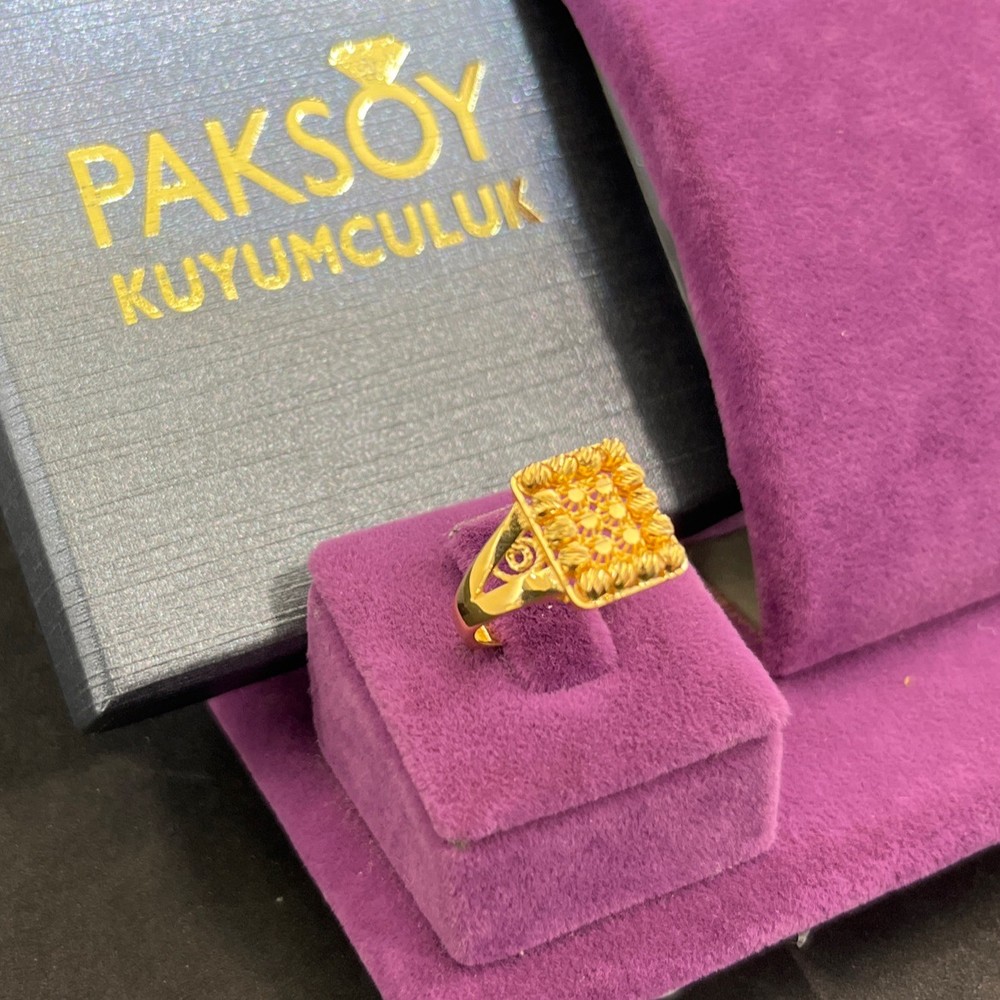 22 Ayar Altın Yüzük Dorikalı Özel Tasarım 3.82gr 17 Numara Kadın Hediye - Y01063