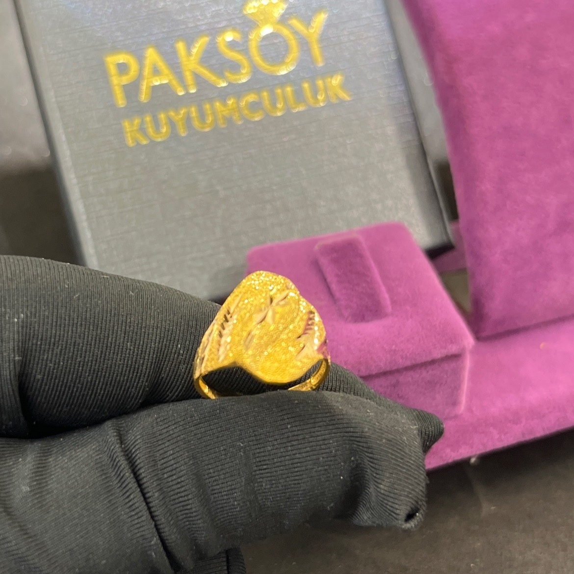 22 Ayar Altın Yüzük Paksoy Klasik Tarz 3.21gr 15 Numara Kadın Hediye - Y01077 - Fotoğraf 4