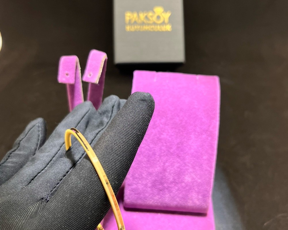 22 Ayar Altın Bilezik Ajda Desenli Modern Tasarım 15.09gr Kadın Paksoy Kuyumculuk - BZ01354