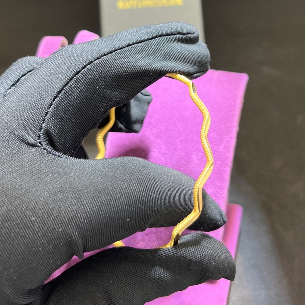 22 Ayar Altın Bilezik Paksoy Zikzak Modern Tasarım 14.66gr Kadın Hediye - BZ01360