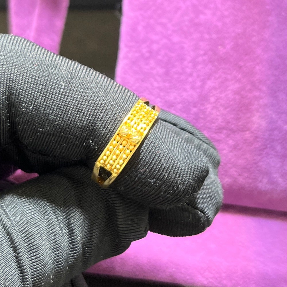 22 Ayar Altın Yüzük Paksoy Sıralı Desenli 2.20gr 19 Numara Kadın Hediye - Y01087