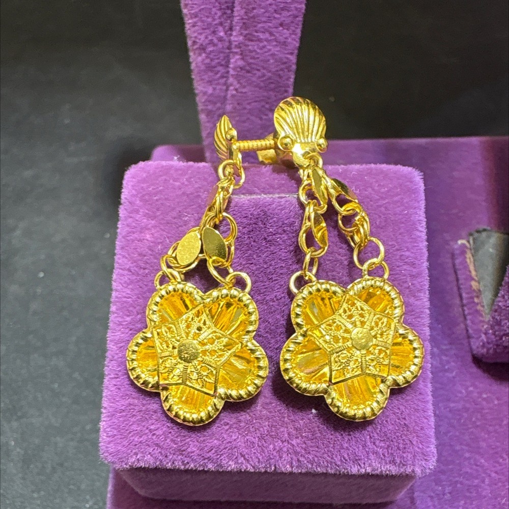 22 Ayar Altın Küpe Çiçekli Trend El İşi 3.46gr Kadın Hediye Paksoy Kuyumculuk - K01041