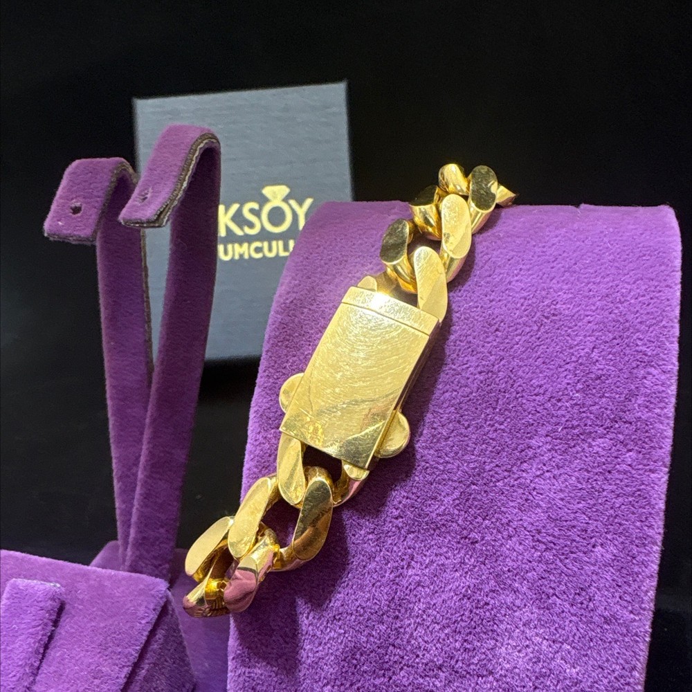 22 Ayar Altın Bileklik Paksoy Kuyumculuk Gurmet Özel Tasarım 30.45gr Hediye - B01052