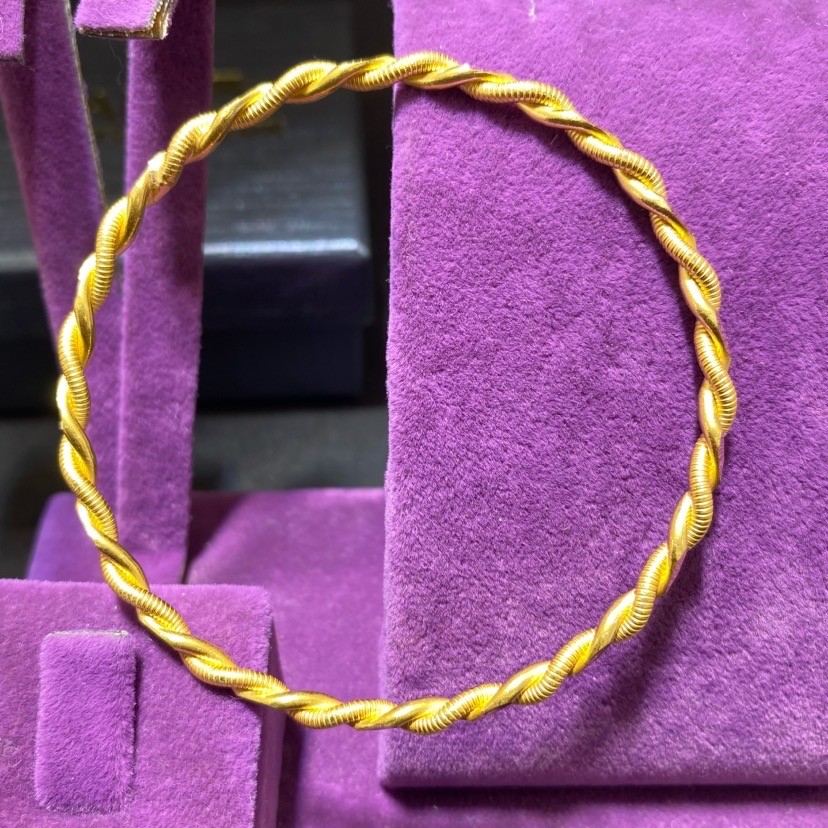 22 Ayar Altın Bilezik Paksoy Kuyumculuk Kıvırcık Model 20.10gr Kadın Hediye - BZ01372