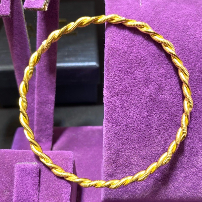 22 Ayar Altın Bilezik Paksoy Kuyumculuk Kıvırcık Model El İşi 20.10gr Kadın Hediye - BZ01374