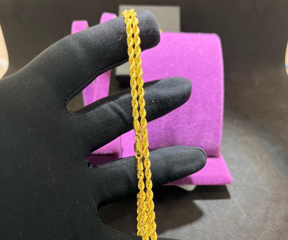 22 Ayar Altın Halat Kolye Modern Tasarım 4.12gr 55 CM Kadın Hediye Paksoy - H00225