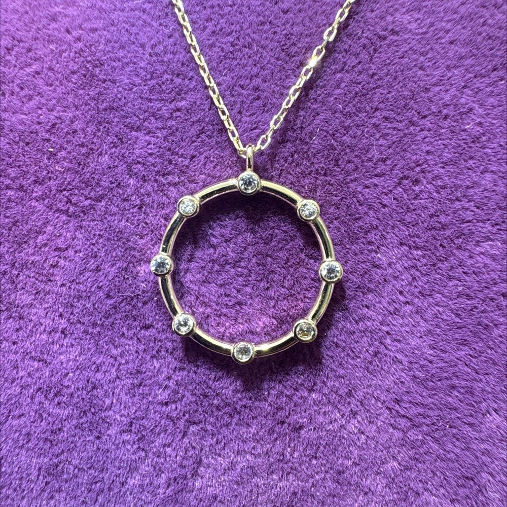14 Ayar Altın Kolye Halka Taşlı 1.69gr 45 CM - Z00076