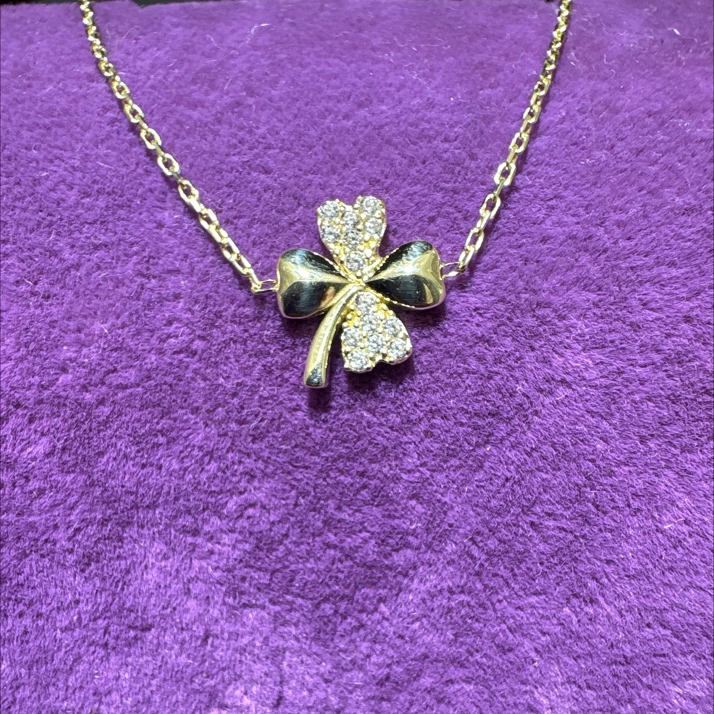 14 Ayar Altın Bileklik Yonca Taşlı 1.30gr 18 CM - F00051