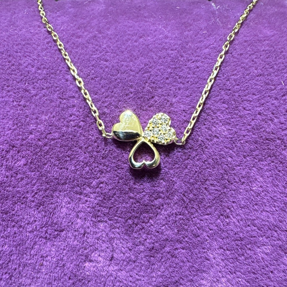 14 Ayar Altın Bileklik Yonca Taşlı 1.27gr 18 CM - F00055