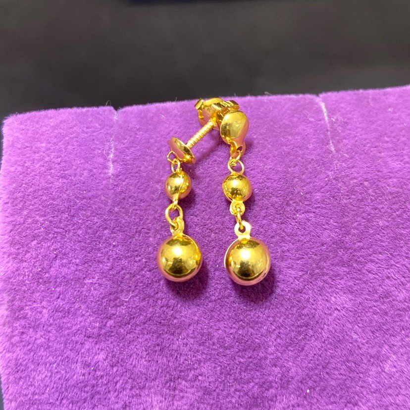 22 Ayar Altın Küpe Sallantılı Çift Toplu 1.26gr - K01052