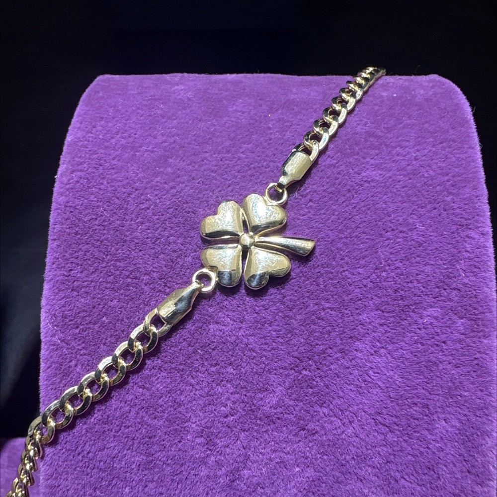 14 Ayar Altın Bileklik yonca hallow 3.63gr - F00058