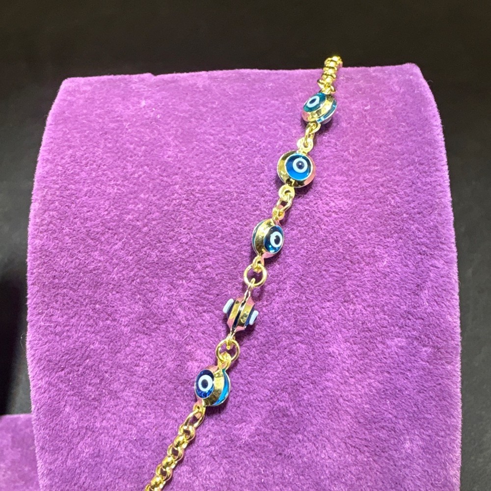 14 Ayar Altın Bileklik nazar boncuklu 1.87gr 15 CM - F00062