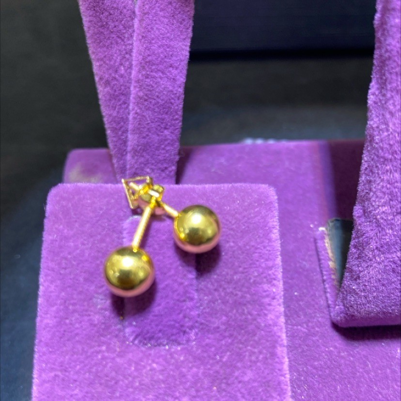 22 Ayar Altın Küpe Top 1.24gr - K01074