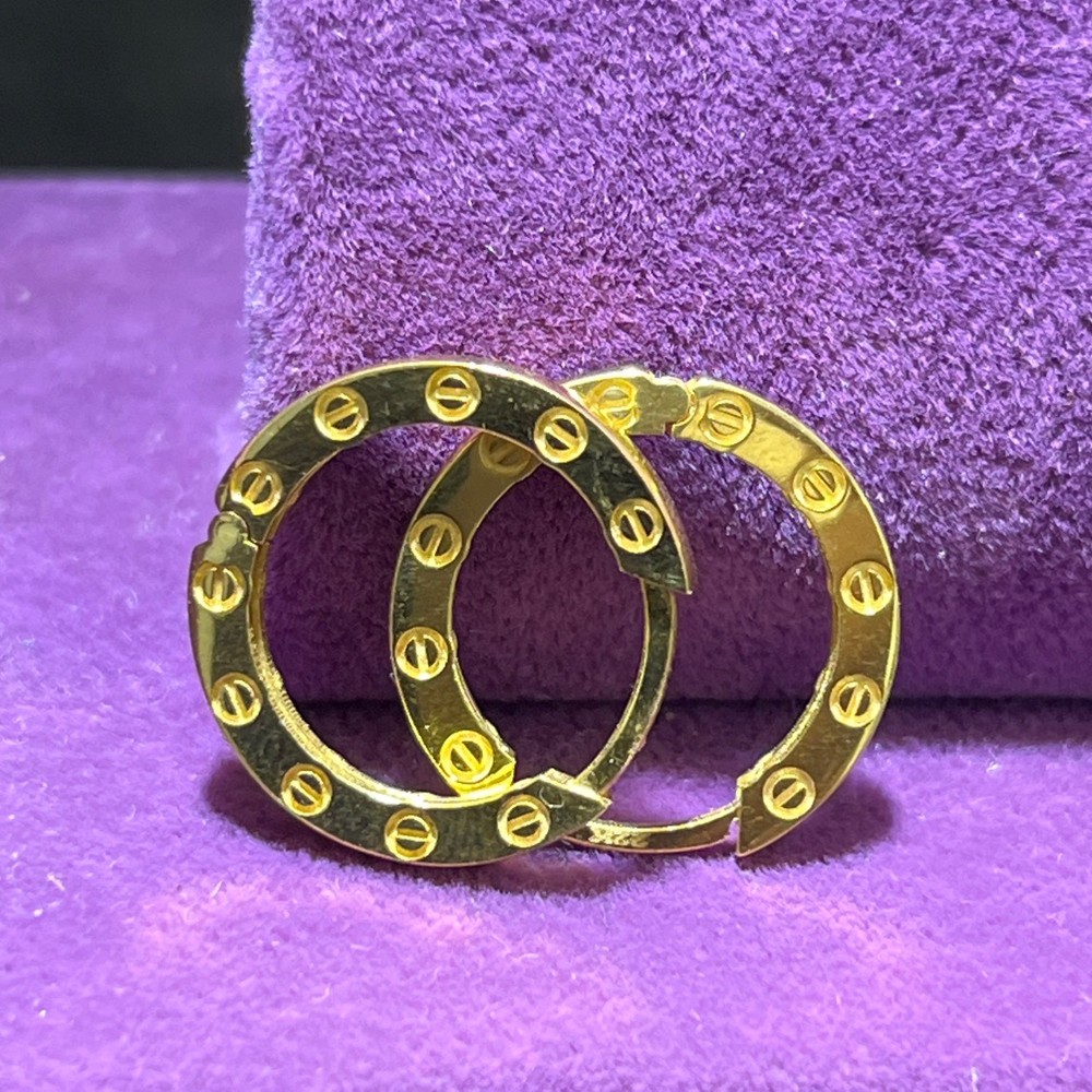 22 Ayar Altın Küpe Halka Küpe 3.40gr - K01082