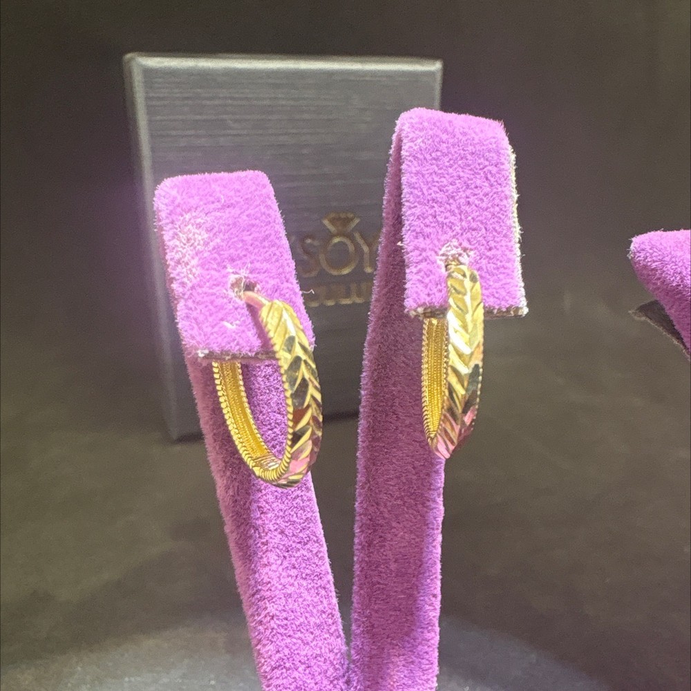 14 Ayar Altın Küpe halka küpe Yaldızlı 2.09gr - K01086