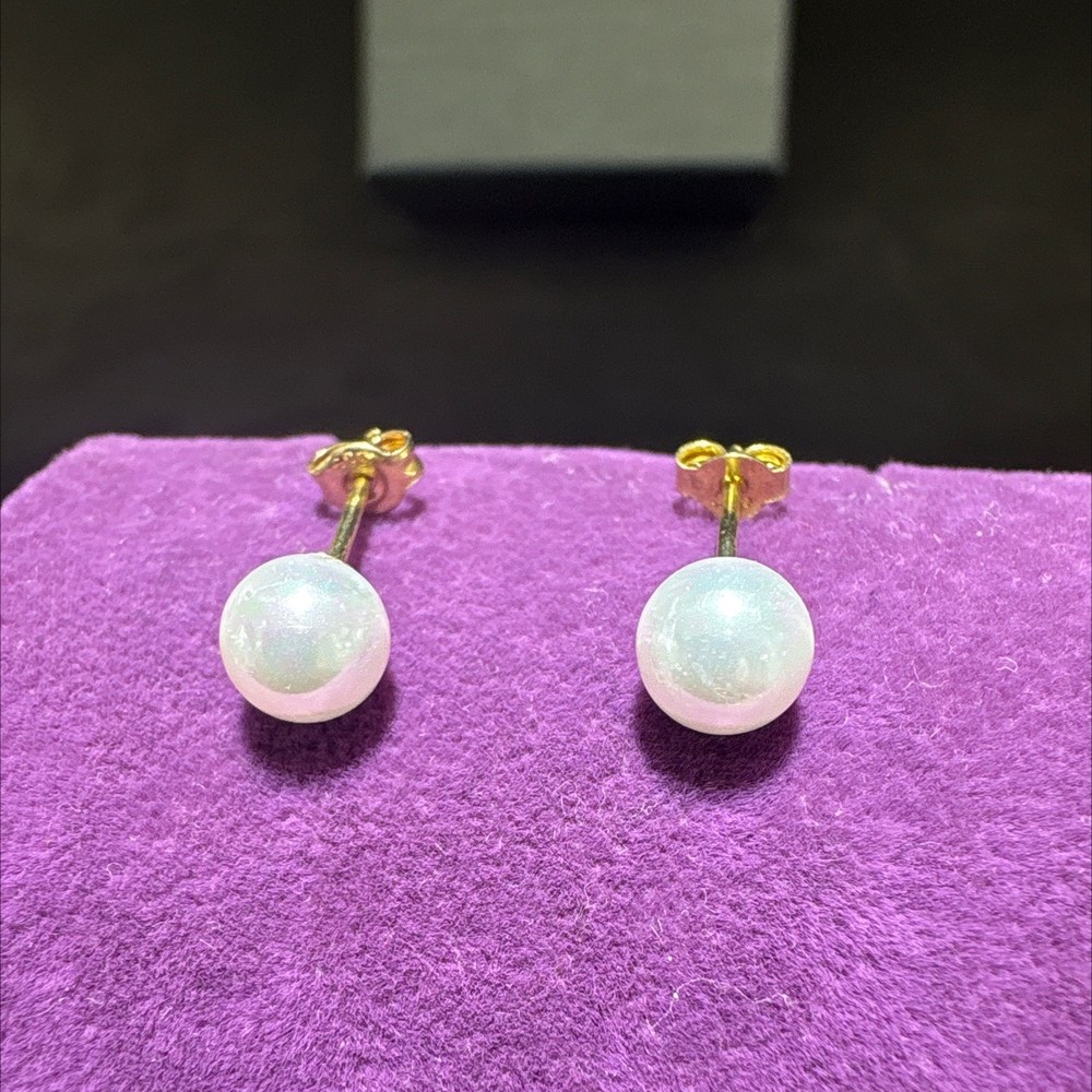 14 Ayar Altın Küpe incili küpe 1.17gr - K01088