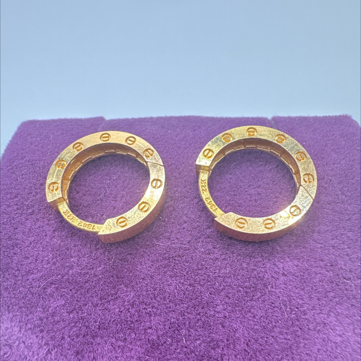 22 Ayar Altın Küpe Halka Desenli 4.01gr - K01091