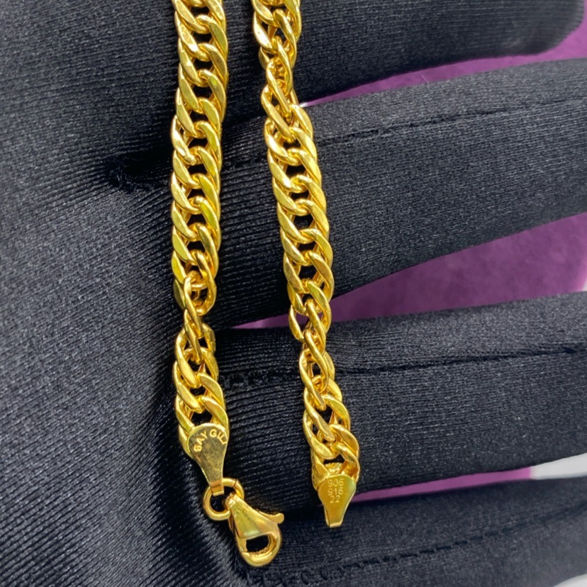 22 Ayar Altın Bileklik kartiyel bileklik 5.63gr 18.5 CM - F00080 - Fotoğraf 2