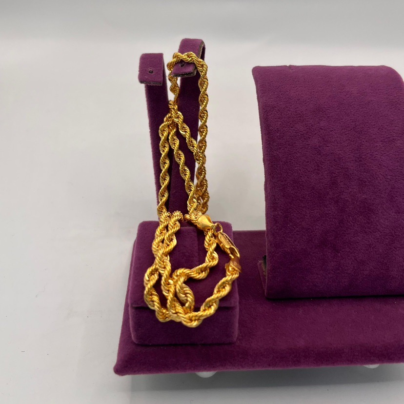 22 Ayar Altın Kolye Halat Zincir 4.12gr 55CM - Z00114 - Fotoğraf 2